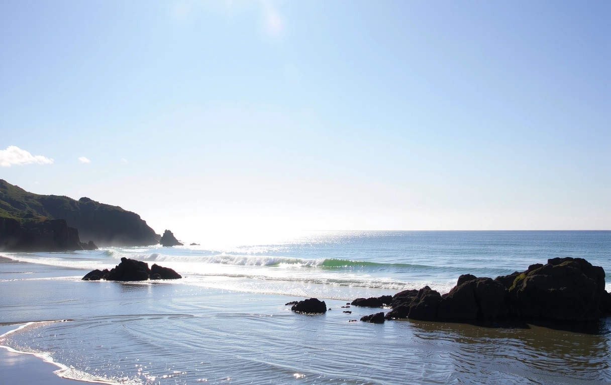 Atmospheric coastal landscape